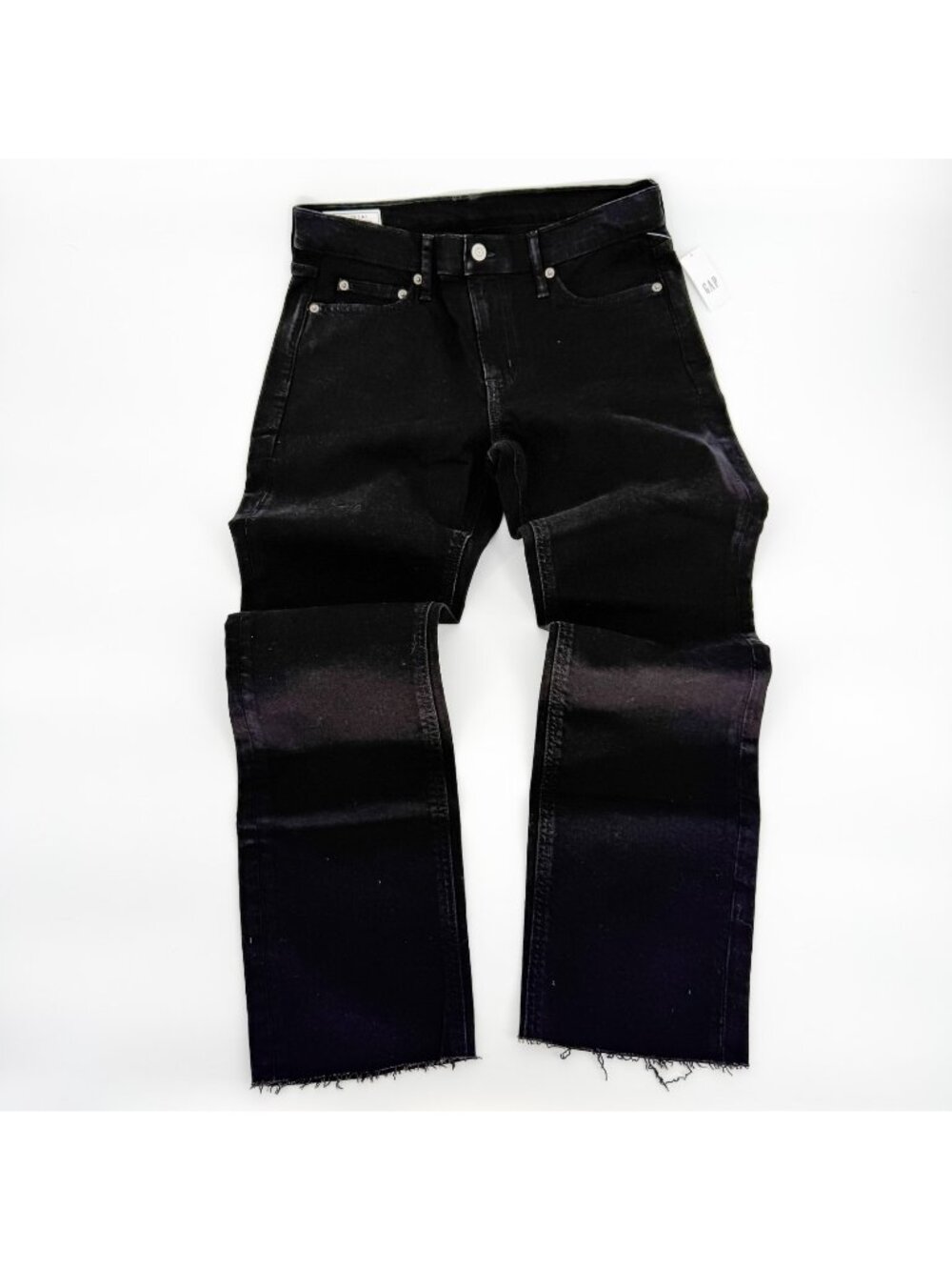 GAP Vintage Slim Jeans Women’s 29/8 Black Mid Rise‎ Straight Leg Raw Hem NWT